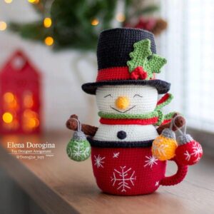 Boneco de neve na caneca