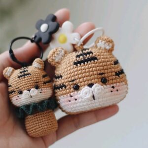 Cabeça de tigre chaveiro